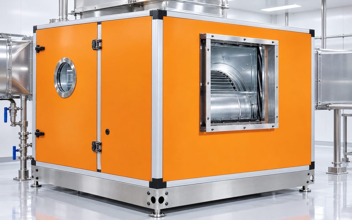 Hygienic double-skin pharma air handling unit in a clean plant area