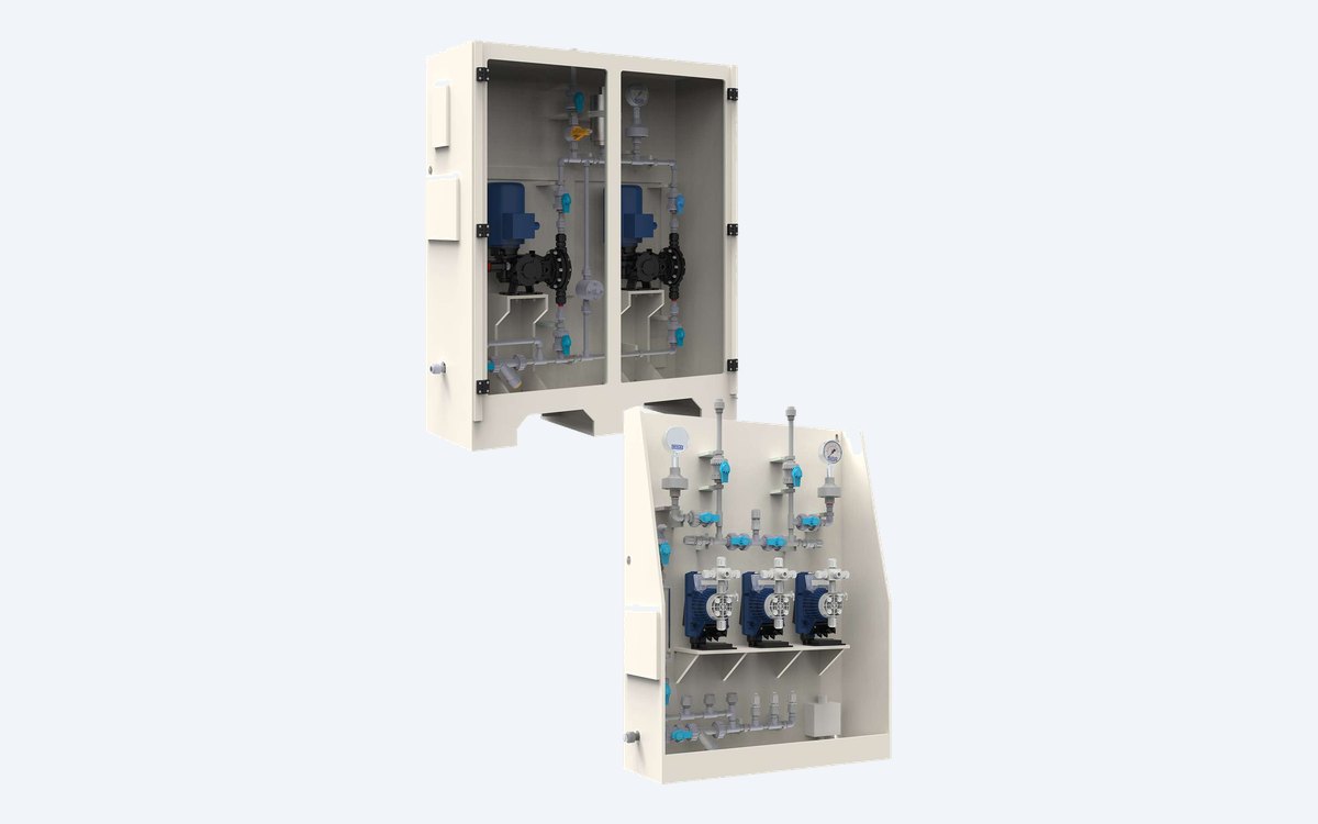 SEKO dosing and injection skids with solenoid dosing pumps