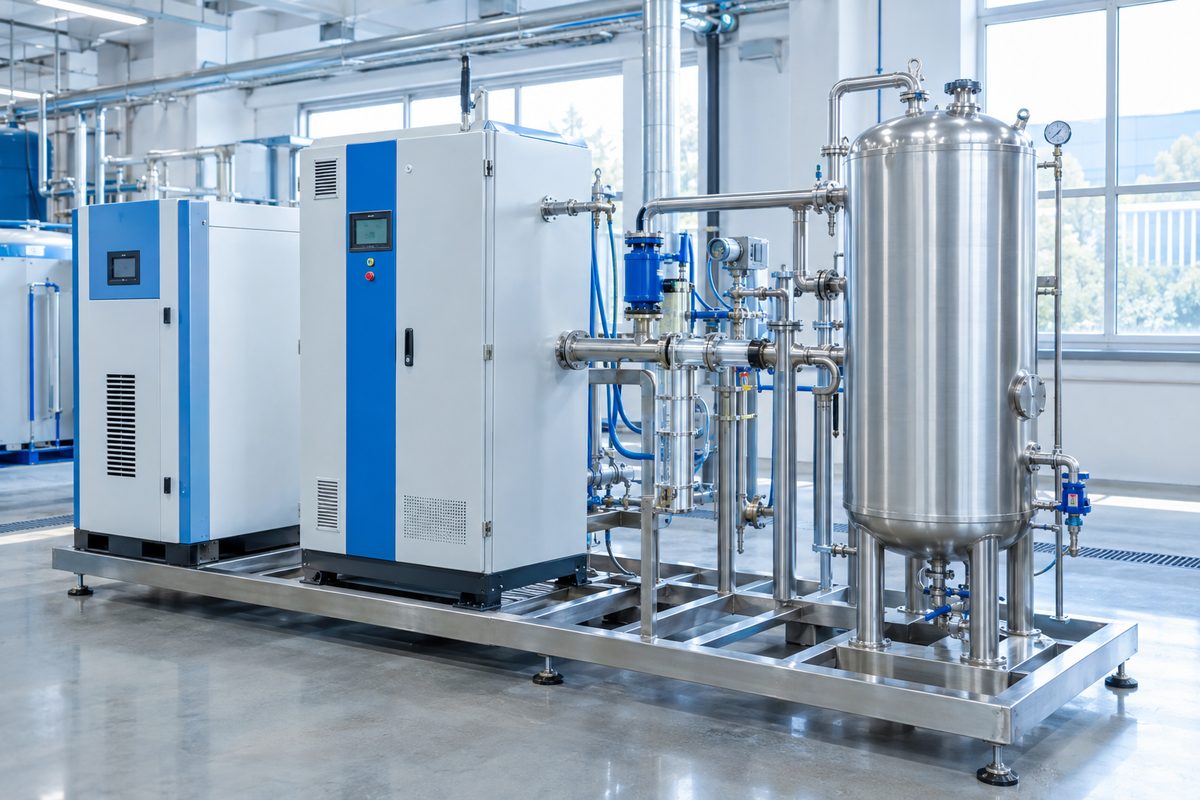 Skid-mounted ozone water treatment system with contact tank