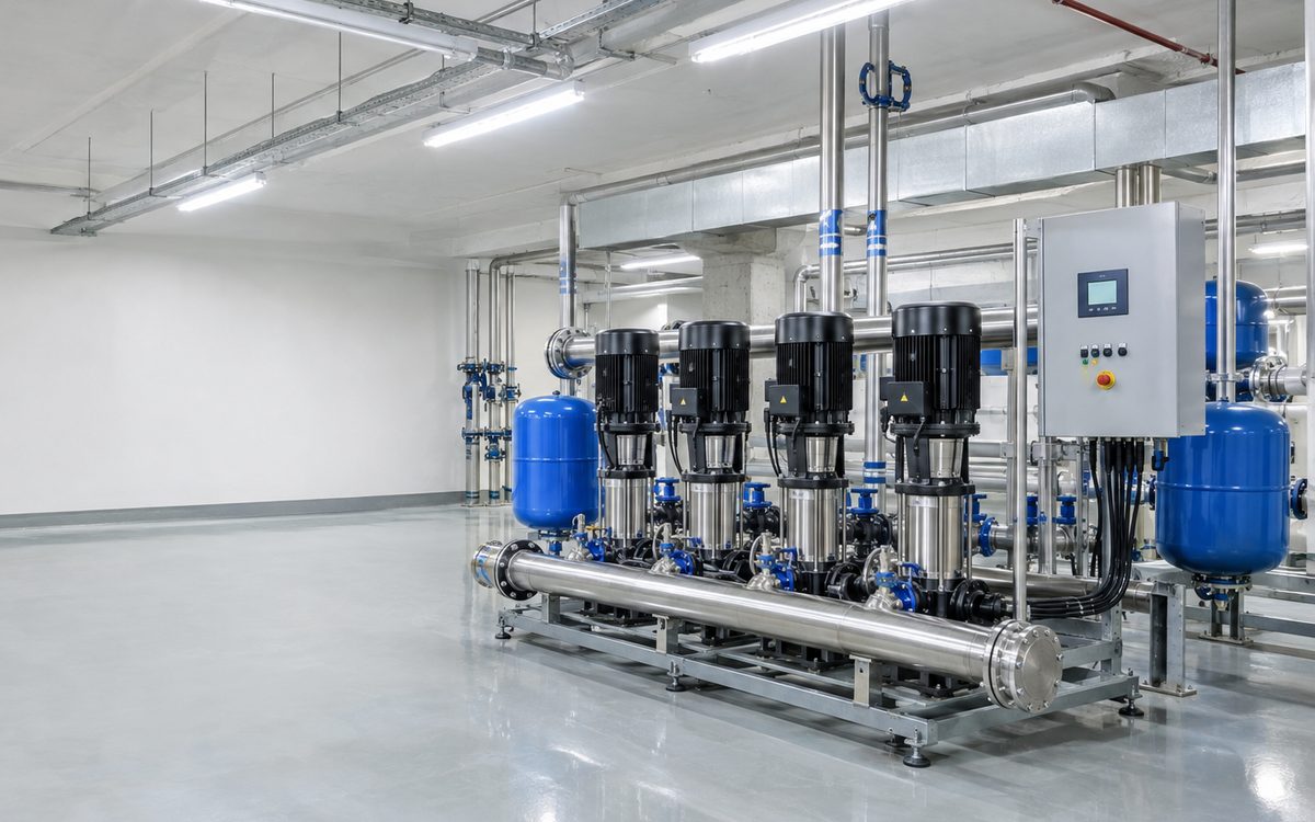 Multi-pump variable speed booster set with control panel